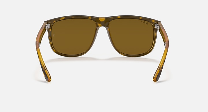 Ray-Ban BOYFRIEND Light Havana with Brown Polarized Solid Color lenses - Back