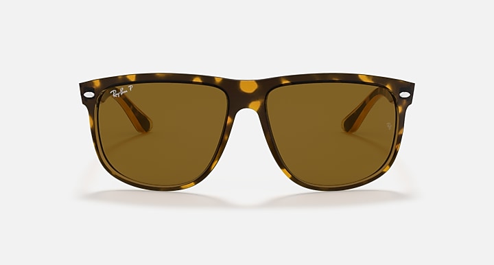 Ray-Ban BOYFRIEND Light Havana with Brown Polarized Solid Color lenses - Front