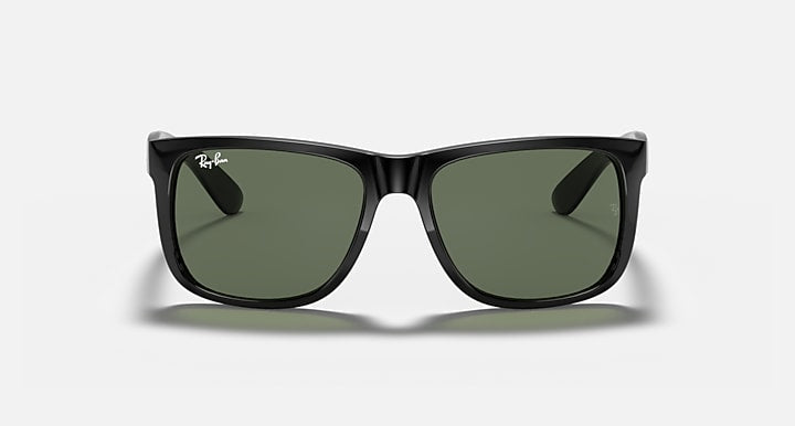 Ray-Ban JUSTIN CLASSIC Black with G-15 Green Solid Color lenses - Front