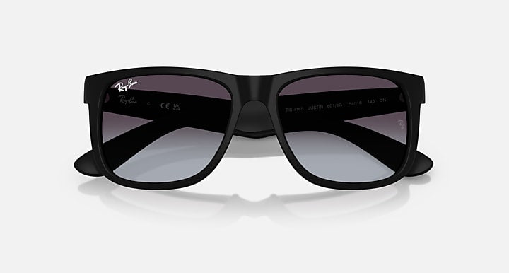 Ray-Ban JUSTIN CLASSIC Rubber Black; Black with Dark Grey Gradient lenses - Closed Front