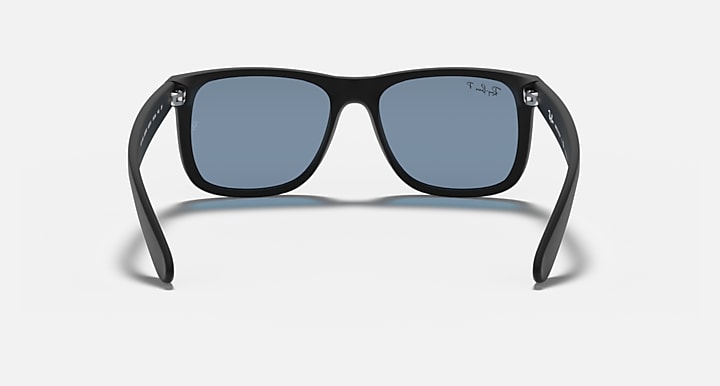 Ray-Ban JUSTIN CLASSIC Rubber Black; Black with Dark Blue Polarized Solid Color lenses - Back