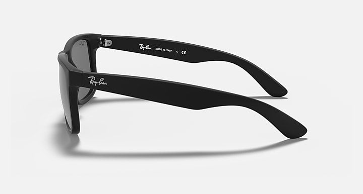Ray-Ban JUSTIN COLOR MIX Rubber Black; Black with Grey Mirror Silver Solid Color - Mirror lenses - Lateral