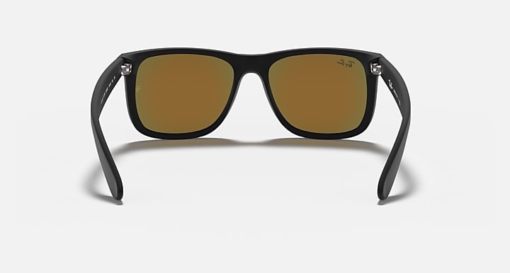 Ray-Ban JUSTIN COLOR MIX Rubber Black; Black with Red Mirror Solid Color - Mirror lenses - Back