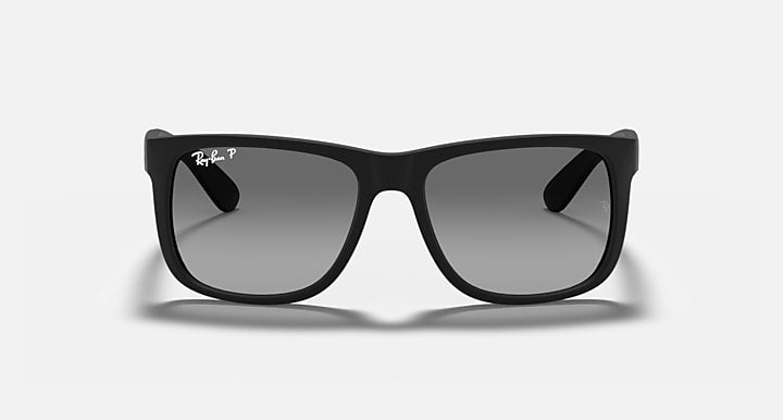 Ray-Ban JUSTIN CLASSIC Rubber Black; Black with Light Grey Polarized Gradient lenses - Front