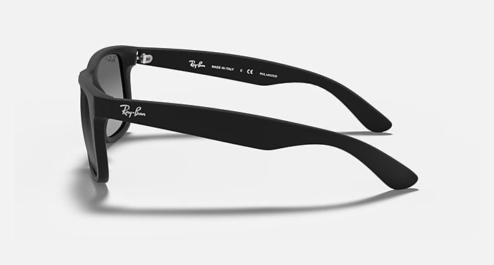 Ray-Ban JUSTIN CLASSIC Rubber Black; Black with Light Grey Polarized Gradient lenses - Lateral