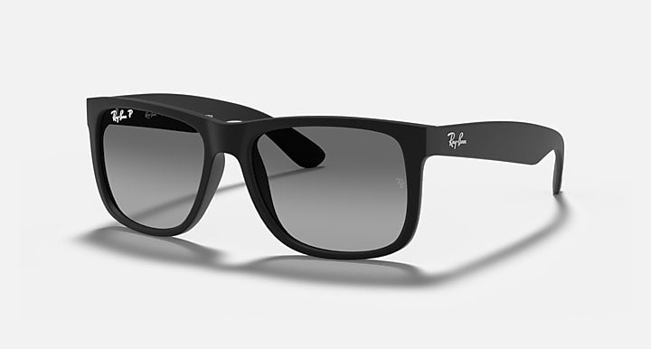 Ray-Ban JUSTIN CLASSIC Rubber Black; Black with Light Grey Polarized Gradient lenses - Quarter