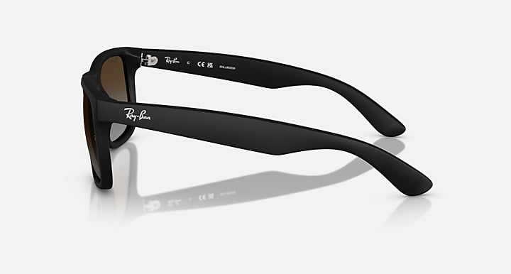 Ray-Ban JUSTIN CLASSIC Rubber Black with Polarized Light Grey Gradient Brow Gradient lenses - Lateral