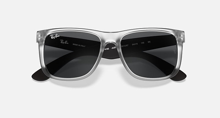 Ray-Ban JUSTIN COLOR MIX Transparent with Grey Solid Color lenses - Closed Front