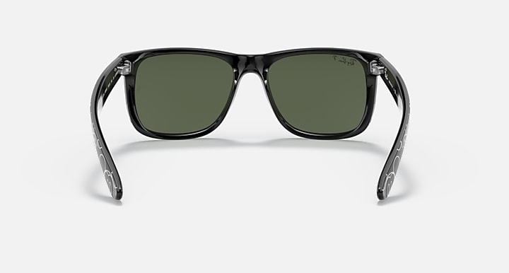 Ray-Ban RB4165 JUSTIN MICKEY D20 Black; Mickey Mouse with Polarized Dark Green Solid Color lenses - Back