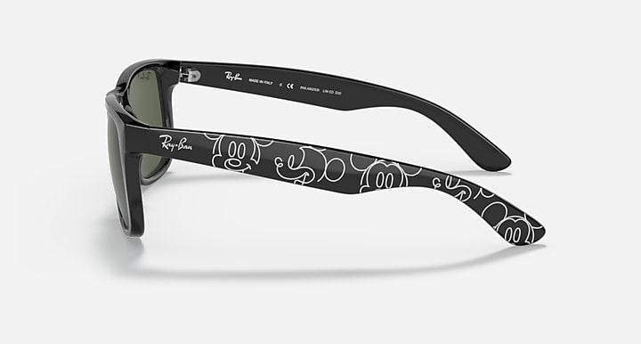 Ray-Ban RB4165 JUSTIN MICKEY D20 Black; Mickey Mouse with Polarized Dark Green Solid Color lenses - Lateral