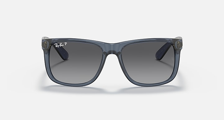 Ray-Ban JUSTIN CLASSIC Transparent Blue with Grey Polarized Gradient lenses - Front
