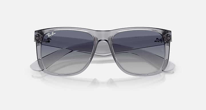 Ray-Ban JUSTIN CLASSIC Transparent Grey with Light Grey Gradient Dark Blue Gradient lenses - Closed Front