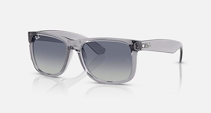 Ray-Ban JUSTIN CLASSIC Transparent Grey with Light Grey Gradient Dark Blue Gradient lenses - Quarter