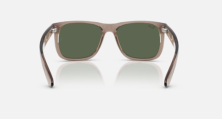 Ray-Ban JUSTIN CLASSIC Transparent Brown with Dark Green Solid Color lenses - Back