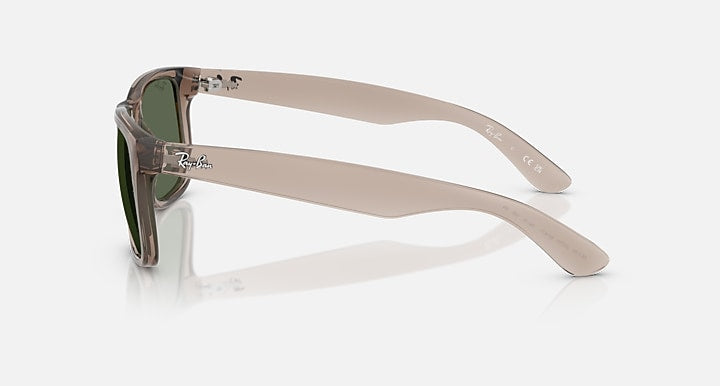 Ray-Ban JUSTIN CLASSIC Transparent Brown with Dark Green Solid Color lenses - Lateral