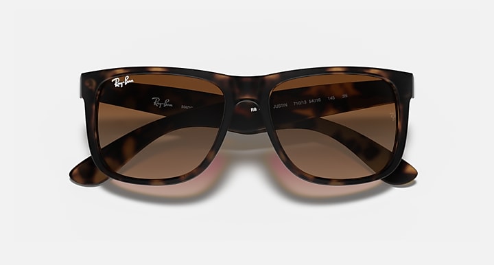 Ray-Ban JUSTIN CLASSIC Havana with Dark Brown Gradient lenses - Closed Front