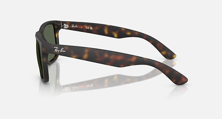 Ray-Ban JUSTIN CLASSIC Rubber Havana with Dark Green Solid Color lenses - Lateral