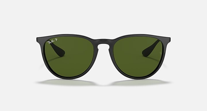 Ray-Ban ERIKA CLASSIC Black with G-15 Green Polarized Solid Color lenses - Front
