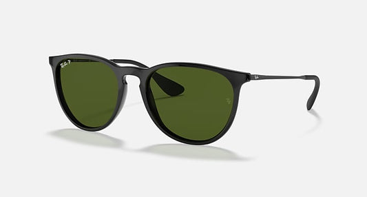 Ray-Ban ERIKA CLASSIC Black with G-15 Green Polarized Solid Color lenses - Quarter