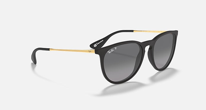 Ray-Ban ERIKA @COLLECTION Rubber Black; Gold with Black Polarized Gradient lenses - Alternative