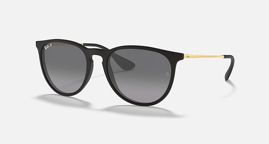 Ray-Ban ERIKA @COLLECTION Rubber Black; Gold with Black Polarized Gradient lenses - Quarter