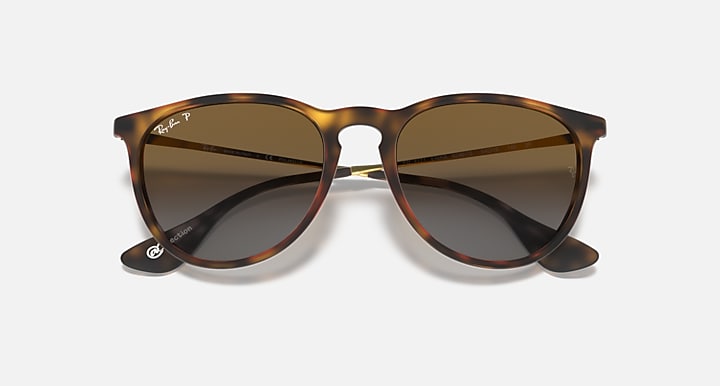 Ray-Ban ERIKA @COLLECTION Havana; Gold with Polarized Brown Gradient Gradient lenses - Closed Front