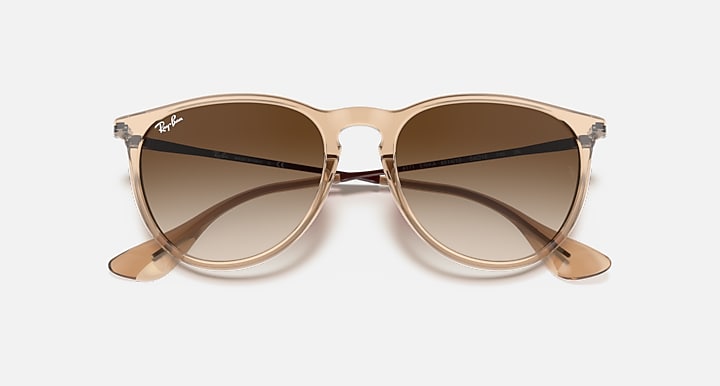 Ray-Ban ERIKA COLOR MIX Transparent Brown with Brown Gradient Gradient lenses - Closed Front
