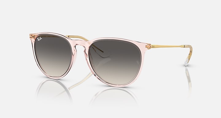 Ray-Ban ERIKA CLASSIC Transparent Pink; Gold with Grey Gradient lenses - Quarter