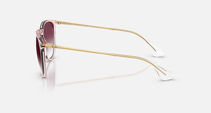 Ray-Ban ERIKA CLASSIC Transparent Pink; Arista with Clear Gradient Dark Violet Gradient lenses - Lateral