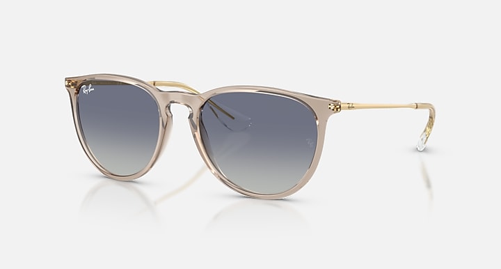 Ray-Ban ERIKA CLASSIC Transparent Light Brown; Arista with Light Grey Gradient Dark Blue Gradient lenses - Quarter