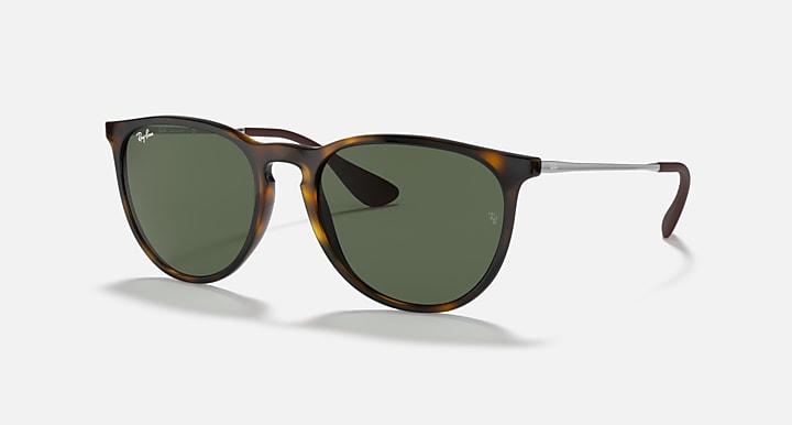 Ray-Ban ERIKA CLASSIC Light Havana with G-15 Green Solid Color lenses - Quarter