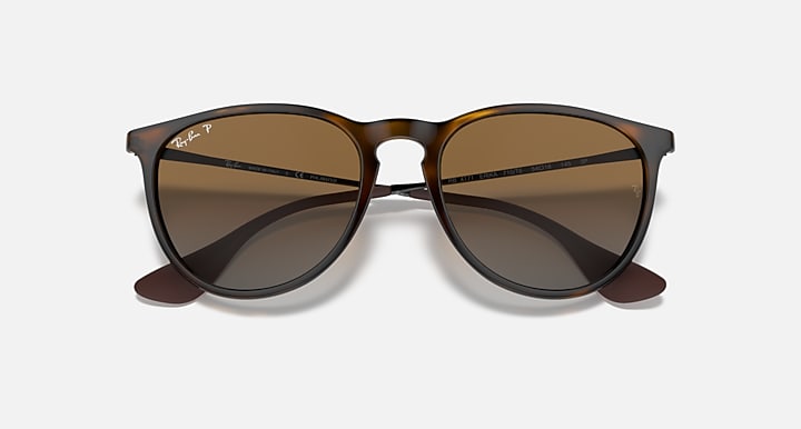 Ray-Ban ERIKA CLASSIC Light Havana with Solid Color Gradient lenses - Closed Front