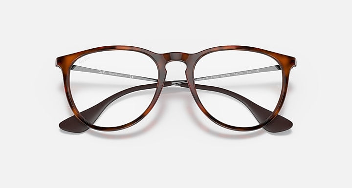 Ray-Ban ERIKA BLUE-VIOLET LIGHT CLEAR Havana; Gunmetal with Clear Blue-Violet Light Filter lenses - Closed Front