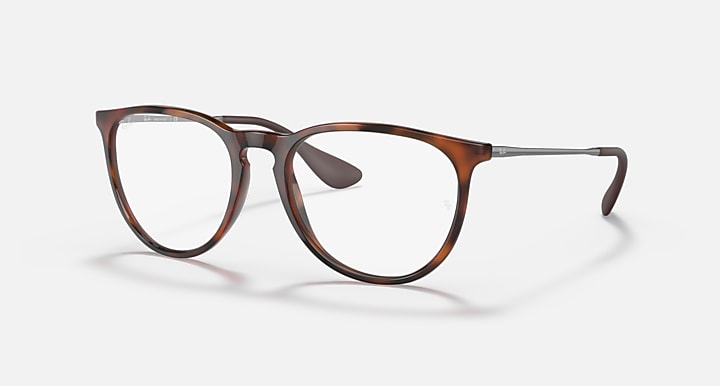 Ray-Ban ERIKA BLUE-VIOLET LIGHT CLEAR Havana; Gunmetal with Clear Blue-Violet Light Filter lenses - Quarter