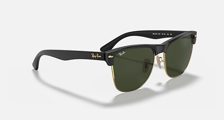 Ray-Ban CLUBMASTER OVERSIZED Black On Gold with G-15 Green Solid Color lenses - Alternative