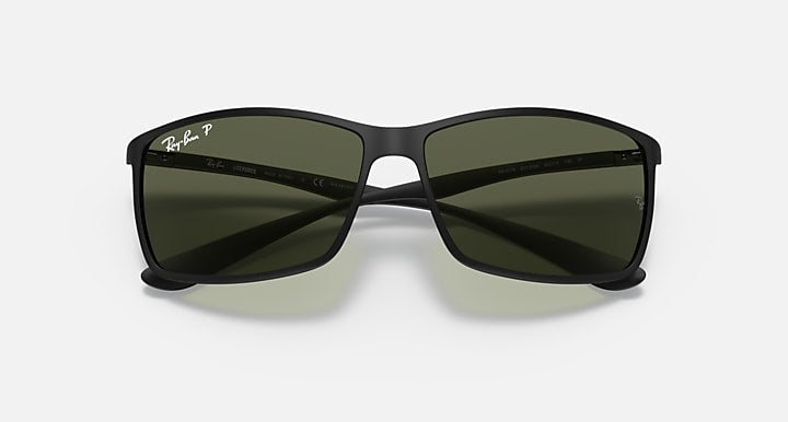 Ray-Ban RB4179 LITEFORCE Black with G-15 Green Polarized Solid Color lenses - Closed Front