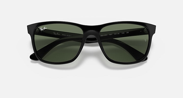 Ray-Ban RB4181 Black with Green Solid Color lenses - Closed Front