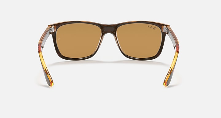 Ray-Ban RB4181 Light Havana with Brown Polarized Solid Color lenses - Back