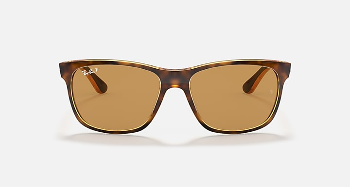 Ray-Ban RB4181 Light Havana with Brown Polarized Solid Color lenses - Front