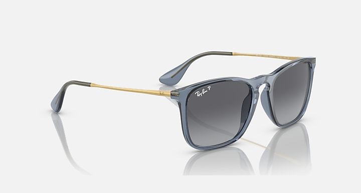 Ray-Ban CHRIS Transparent Blue; Gold with Grey Polarized Gradient lenses - Alternative