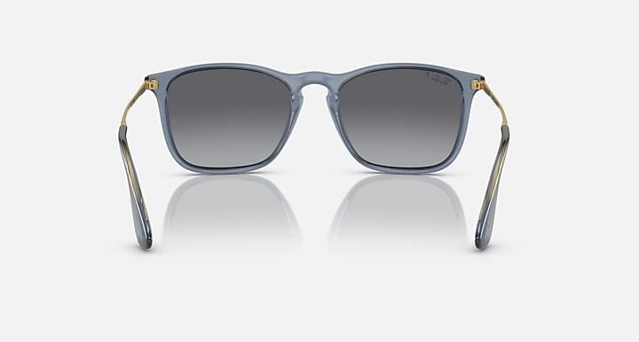 Ray-Ban CHRIS Transparent Blue; Gold with Grey Polarized Gradient lenses - Back