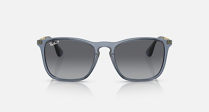 Ray-Ban CHRIS Transparent Blue; Gold with Grey Polarized Gradient lenses - Front