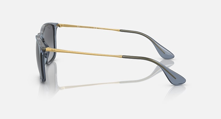 Ray-Ban CHRIS Transparent Blue; Gold with Grey Polarized Gradient lenses - Lateral
