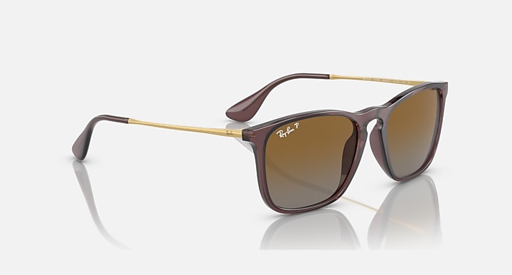 Ray-Ban CHRIS Transparent Brown; Gold with Brown Polarized Gradient lenses - Alternative