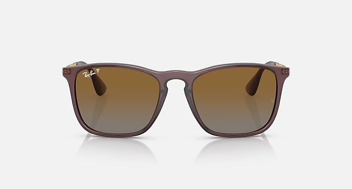 Ray-Ban CHRIS Transparent Brown; Gold with Brown Polarized Gradient lenses - Front