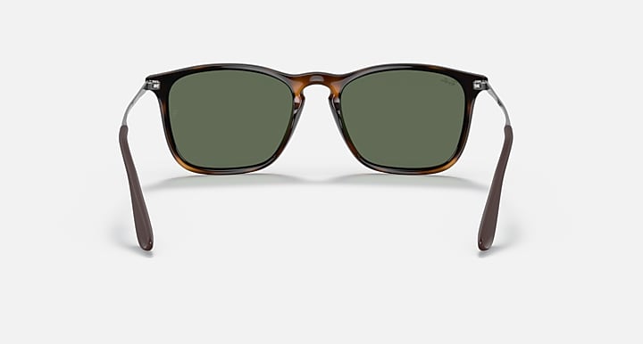Ray-Ban CHRIS Light Havana with Dark Green Solid Color lenses - Back