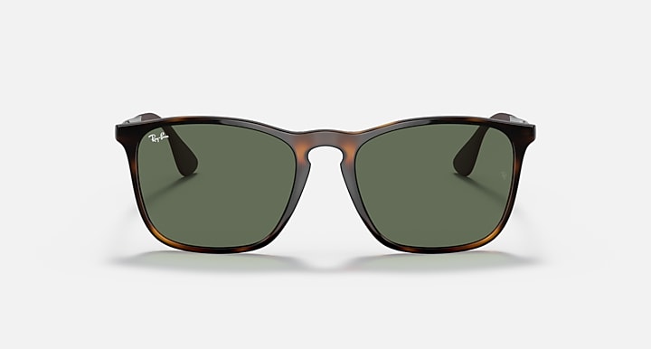 Ray-Ban CHRIS Light Havana with Dark Green Solid Color lenses - Front