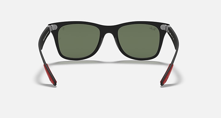 Ray-Ban RB4195M SCUDERIA FERRARI COLLECTION Black with Green Classic Solid Color lenses - Back