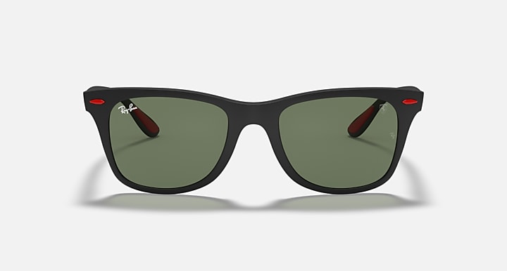 Ray-Ban RB4195M SCUDERIA FERRARI COLLECTION Black with Green Classic Solid Color lenses - Front