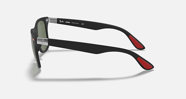 Ray-Ban RB4195M SCUDERIA FERRARI COLLECTION Black with Green Classic Solid Color lenses - Lateral